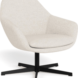 Lounge stol Signature Clara - creme Cona stof, mat sort stål, vendbar sædehynde, H55ÃB52ÃD49 cm